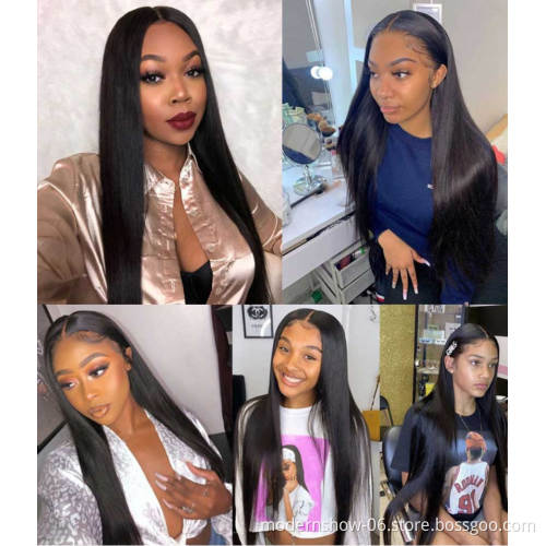 Kinky Straight Full Lace Wig Kinky Straight Human Hair Wigs Pre Plucked Hair Line Brazilian 8 to 28 Inch 100 Soft Black Light